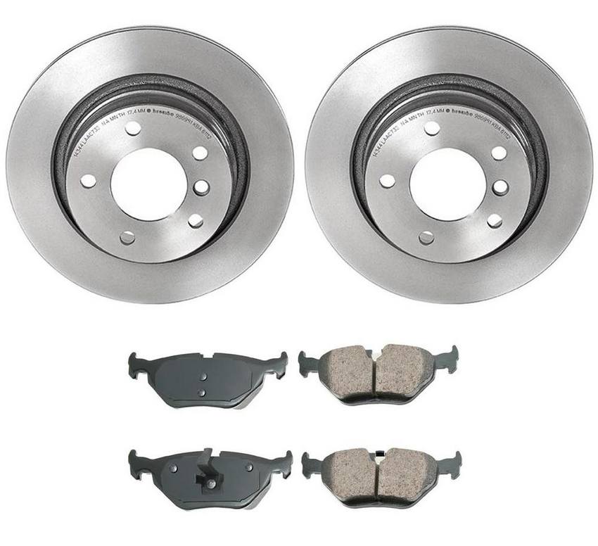 BMW Disc Brake Pad and Rotor Kit - Rear (294mm) (Ceramic) (EURO) 34216794303 - Akebono Euro Ultra-Premium 4119872KIT